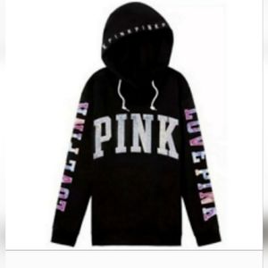 RARE VS PINK WATERCOLOR SEQUIN HOODIE